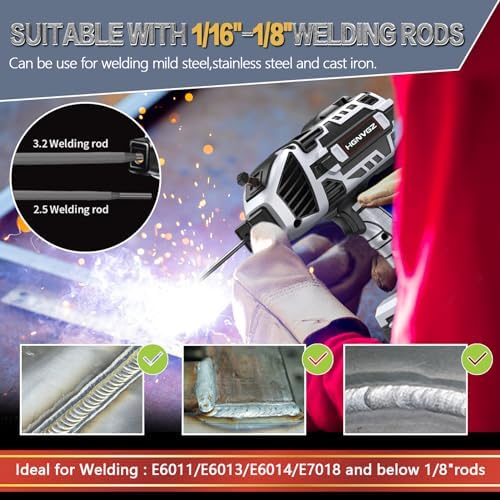 Welding Machine Handheld,20-120A 110V Portable Stick Welder 20pcs Rods,IGBT Hand Held Welder Machine withHot Start Arc Force Anti-stick ARC Welder Gun,6 Variable Current Adjustment (Grayish black)