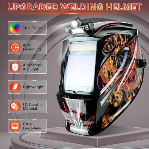 Large Viewing Welding Helmet Auto Darkening Welding Hood with Light