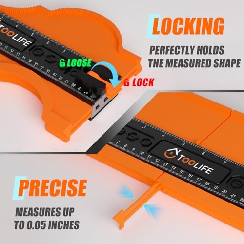 TOOLIFE 20 Inch Contour Gauge Profile Tool with Unlimited Connection