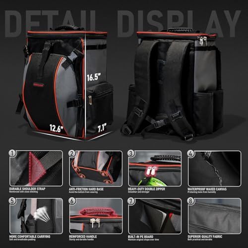 YESWELDER Welding Backpack, 6.6 Gal Tool Bag with Helmet Catch