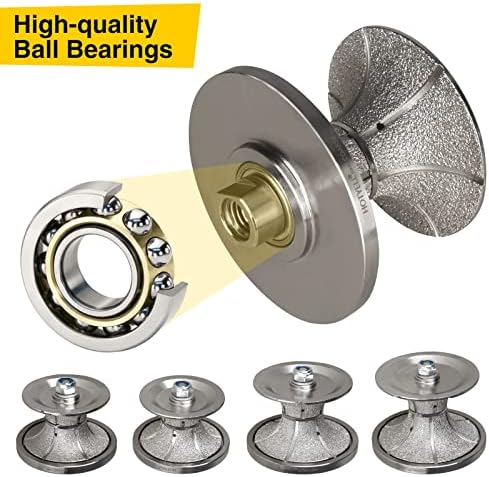 V40 (1-1/2'') Full Bullnose Diamond Hand Profiler, Profile Router Bit Wheel with 5/8''-11 Thread for Granite, Marble, Concrete and Countertop Edge (Coarse)