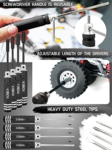 RC Tool Kit, Screwdriver Set (Flat, Phillips, Hex) RC Repair Tools - 27pcs