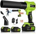 Cordless Leaf Blower, 800,000 RPM Electric Handheld Blower, Leaf Blower Cordless with 2×4.0Ah Batteries & Charger,Snow Blowers with 2-Nozzles for Patio,Lawn Care,Dust,Snow & Car Drying