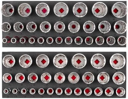 TEKTON 1/2 Inch Drive 12-Point Socket Set, 38-Piece | SHD92811 | Shallow and Deep, 10 - 38 mm, Foam Organizers