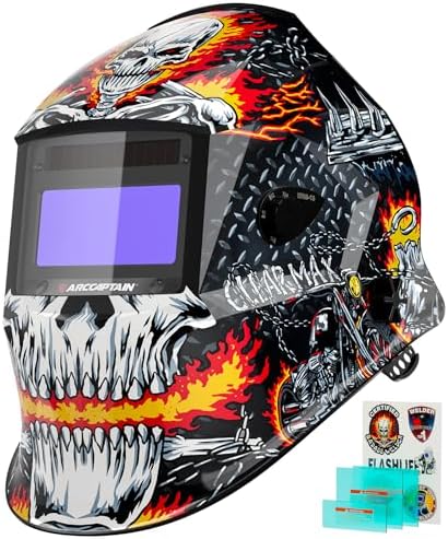 ARCCAPTAIN Welding Helmet Auto Darkening, 1/25000s Response, Shade 4/9-13