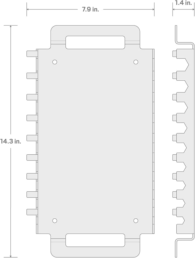 TEKTON 9-Tool Hex L-Key Rack (11-19 mm) | OKH62502 | Made in USA
