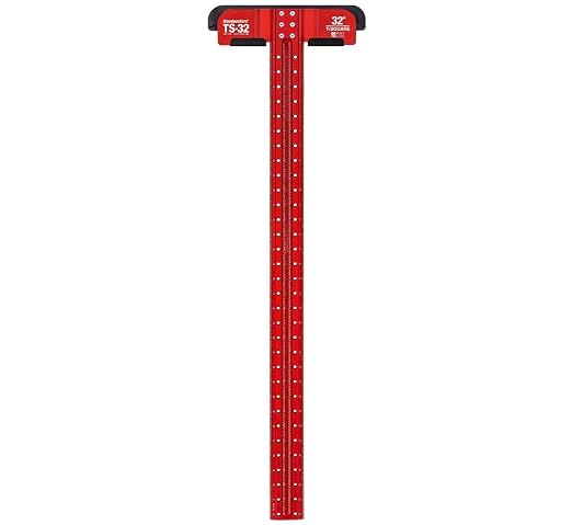 Woodpeckers T Square, 32 Inch, Precision Woodworking T-Square Ruler, Built-in Edge Support, Scribing & Shelf Pin Guides, Rack-It Mount, Made in USA