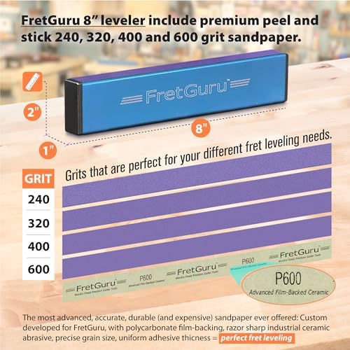 FretGuru Fret Leveler - 8" Ultra-Precision Guitar Tool