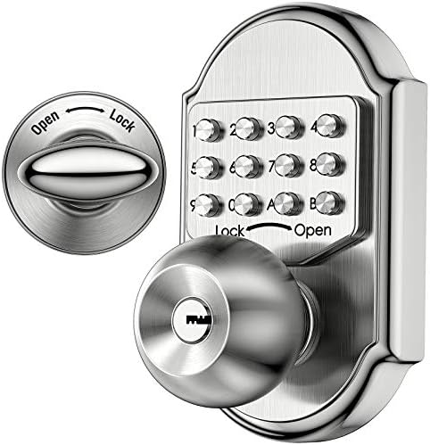 Keyless Entry Door Lock -Deadbolt Lock, Mechanical Door Lock, Deadbolt Keypad Mechanical Stainless Steel (Pass Code or Key) No Electronic