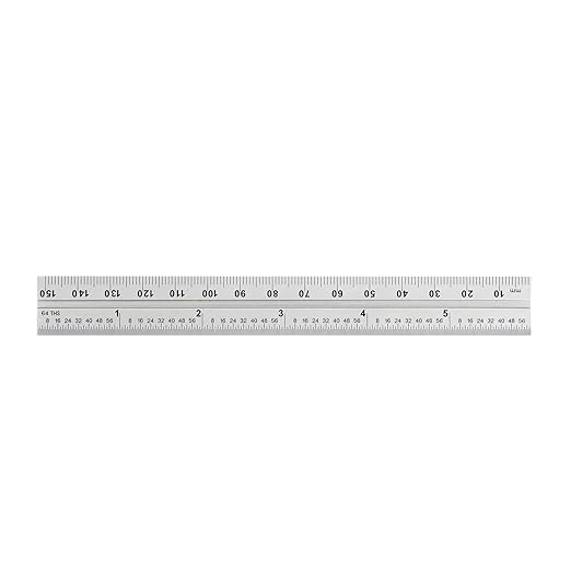 PEC Tools Precision Double Square- Cast Iron Head, 6" x150mm Blade with English/Metric Graduations, Made in USA