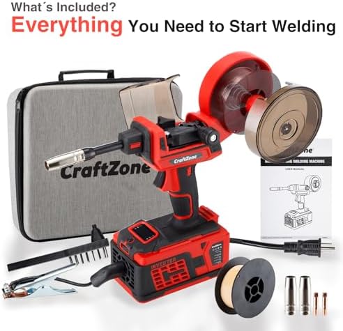 Handheld MIG Welder | Easy Operation Flux Core Welder with Overheat & Voltage Protection, Portable Gasless Handheld Gun | Lightweight 110V for Home DIY & Auto Repair