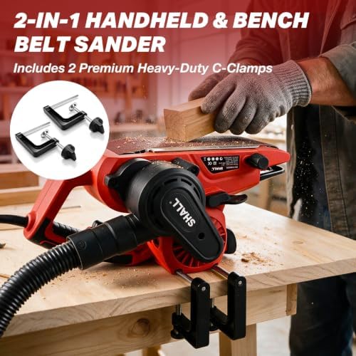 SHALL 8.4-Amp Belt Sander, 3" x 21" Belt Sander for Wood & Metal Work