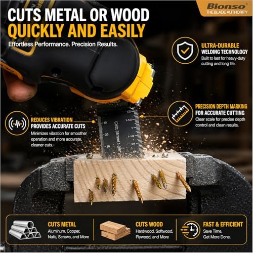 Bionso 19PCS Titanium Oscillating Tool Blade, Professional Universal Multitool Blades for Wood Metal, Multi Tool Blades Kits, Oscillating Saw Blades