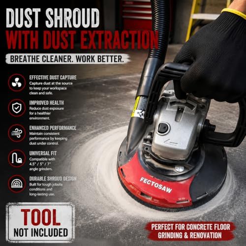 Dust Shroud for Angle Grinder with Diamond Grinding Cup Wheel, 4.5–5 Inch & 7 Inch, Universal Concrete Surface Grinding Tool for Marble and Granite (7-inch Dust Shroud + Grinding Wheel)