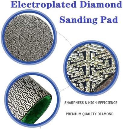 Electroplated Diamond Sanding Paper Sheet Pad,200Grit 6inch 150mm Grinding Sandpaper Pad Hook and Loop Backing for Metal Glass Porcelain Ceramic Hand Polishing & Trimming (1 Piece)