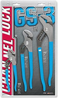Channellock Tongue and Groove Pliers GS-3 Set - Straight Jaw, High Carbon Steel - 6.5", 9.5", 12"