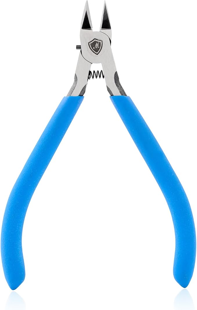 Wire Cutters, 5" Electronic Needle Flush Cutters, Ultra-Sharp Crafts Diagonal Cutters Pliers, Wire Snips Side Cutters for Circuit Board, Plastic, Soft Copper Wire, Floral