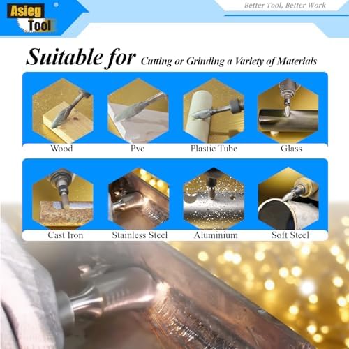 SD-5 Tungsten Carbide Burr Rotary File Ball Shape Double Cut with 1/4''Shank for Die Grinder Drill Bit - 10Pcs