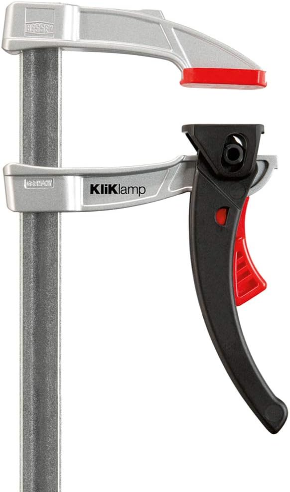 BESSEY KliKlamp Series Ratchet Action Lever Clamp - 4-Inch -KLI3.008 - Fast Action, Heavy Duty Clamps for Woodworking, Carpentry, & Cabinetry - Professional Grade for DIY and Home Improvement