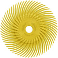 Dedeco Sunburst Radial Bristle Discs 12-Pack - 4" Curved - 3/8" Arbor - Yellow 80 Grit (Coarse) - Aluminum Oxide for Polishing & Finishing