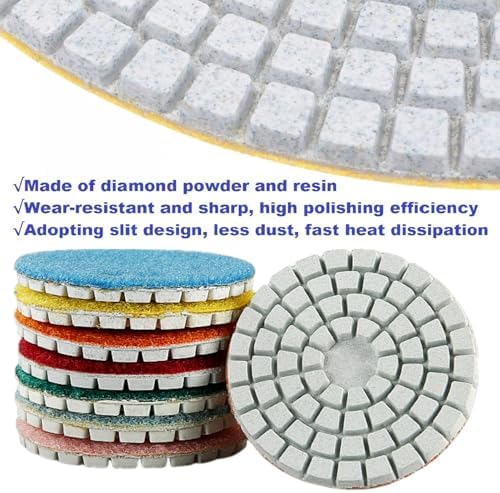 Diamond Polishing Pad, 2 inch 50 mm 50 Grit Sanding Discs for Grinder & Polisher, Hook and Loop Backing Pad for Grinding Buffing Granite Marble Concrete Stone (1 Piece)