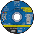 PFERD Start STEELOX 5" x 1/4" x 7/8" Grinding Wheel, Pack of 10