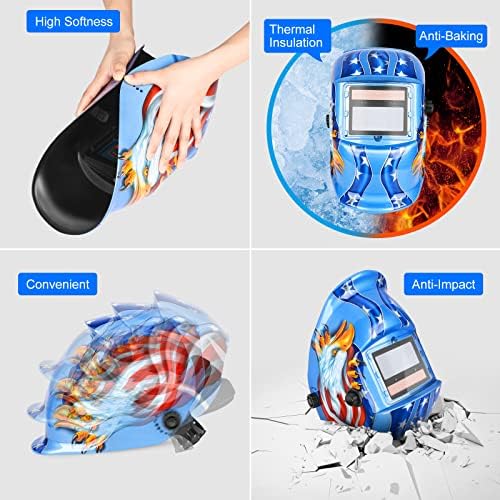 Welding Helmet Auto Darkening True Color Hood with Adjustable Shade Range 4/9-13 for TIG MIG ARC Welder Mask