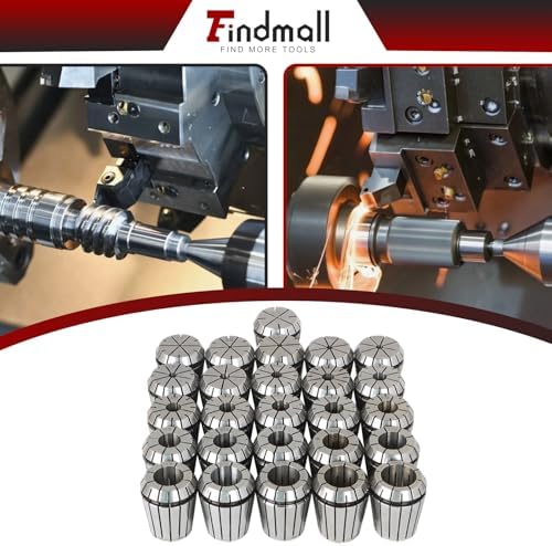findmall ER32 Collet Set 26Pcs ER32 Collet Chuck Spring Collet Set CNC Engraving Milling Lathe Chuck Tool 1/32-13/16 Inch Fit for CNC Engraving Machine and Milling Lathe Tool