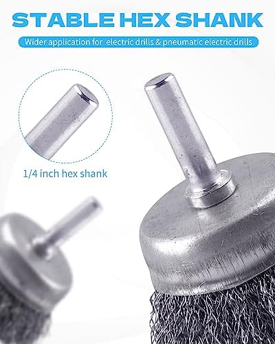 Rocaris 7 Pack Carbon Steel Wire Wheel Brush, Cup Brush Set