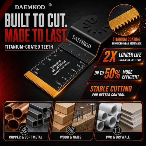 70PCS Titanium Metal Cutting Oscillating Blades for Wood & Plastic