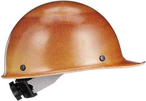 MSA 816651 Skullgard Cap Style Safety Hard Hat with Swing Ratchet Suspension | Non-slotted Cap, Made of Phenolic Resin, Radiant Heat Loads up to 350F - Standard Size in Tan