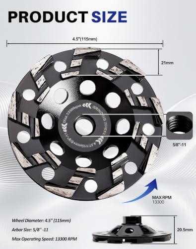 4.5" Concrete Cup Wheel for Surface Grinding & Leveling & Material Removal