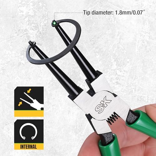 SK 7-Inch Snap Ring Pliers, Internal Circlip Pliers with Straight Jaw
