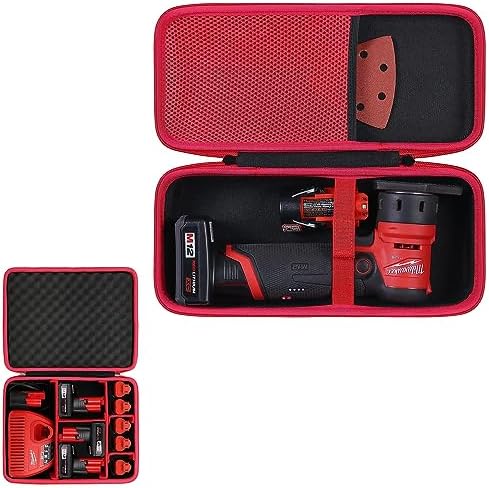 khanka Hard Case for Milwaukee Orbital Detail Sander + Hard Case for Milwaukee M12 M18 Battery and Charger