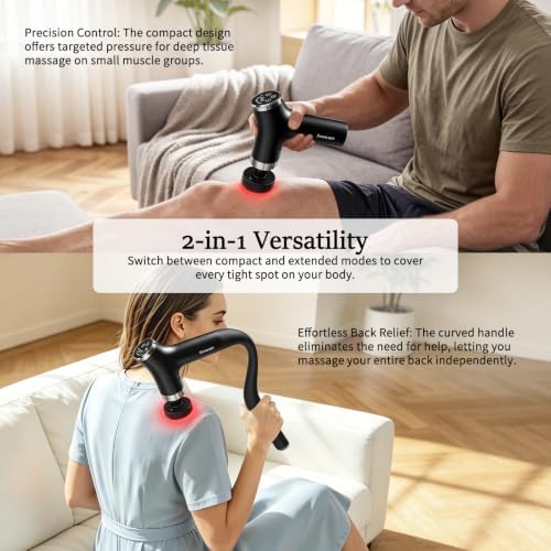 Sfozstra Massage Gun: Heat Cold Therapy Red Light Long Handle Massager