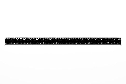 PEC Tools 18" Rigid Metal Ruler, Stainless Steel with Black Chrome Finish, High Contrast, 16R Graduation (1/32", 1/64", 1/50", 1/100"), Easy to Read Machinist Rule for Professionals, Made in USA