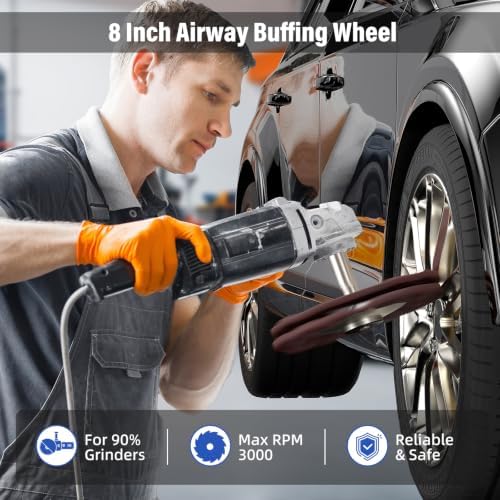 8" Non-Woven Airway Satin Buffing Wheel, 2 PCS Hard Polishing Wheel for Angle Grinder, Ideal for Sanding & Polishing Aluminum, Stainless Steel (5/8" Arbor Hole)