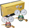Oxygen Acetylene Regulators, CGA540 & CGA510 Inlet Connection | B Size, Outlet Thread 9/16"-18, Cutting Torch Gauges, Oxygen Acetylene Regulators Set, T-Handle
