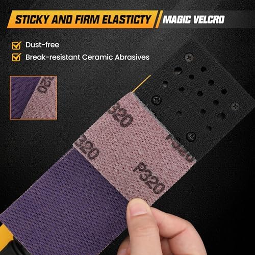350W 3A Electric Sheet Random Orbital Sander with Pluggable Wire,Central Vacuum, Sanders for Woodworking, Primary Wood and Panel Processing,3MM