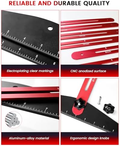 TANYO Stair Tread Template Tool, 8" to 60"Jig, Adjustable for Measuring
