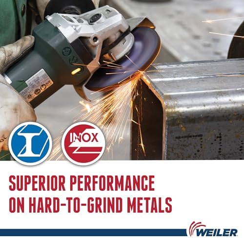 Weiler 58330 6 x 1/4 Tiger Ceramic Type 27 Grinding Wheel CER24R 5/8-11 Nut (Pack of 10)