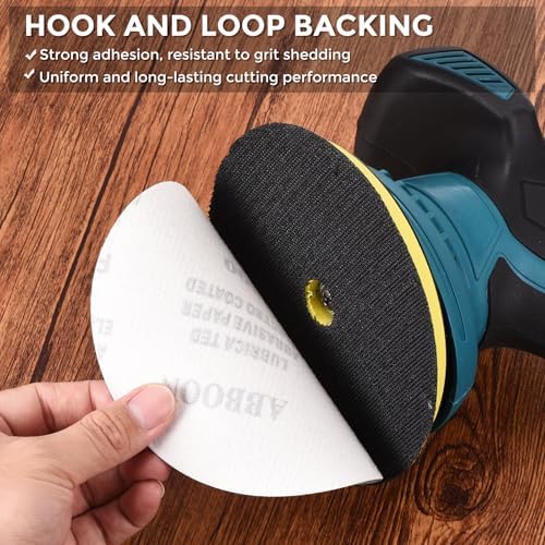 50Pcs Sanding Discs 5In 600Grit Hook and Loop Sandpapers White