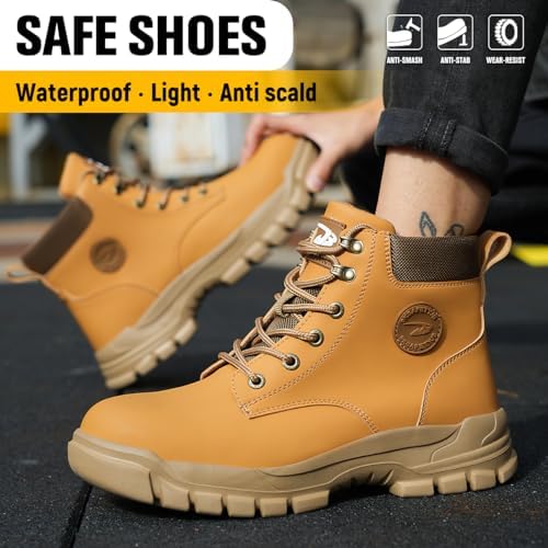 Steel Toe Boots for Women Men Waterproof Lightweight Safety Shoes