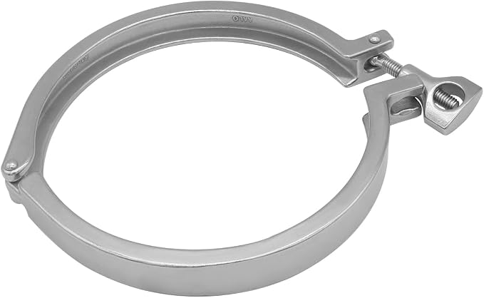 Beduan 6" Sanitary Tri Clamp, 304 Stainless Steel Single Pin Heavy Duty Tri Clamp Clover with Wing Nut for Ferrule TC Tube OD 6"