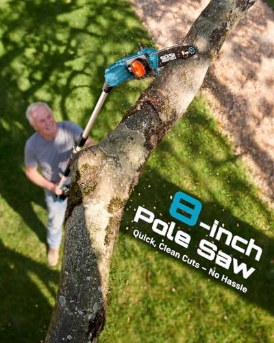 SEESII 21V 8-Inch Electric Pole Saw, Battery & Charger Included