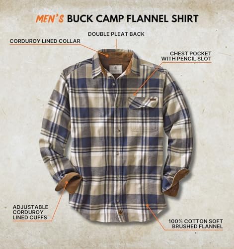 Legendary Whitetails Mens Flannel Long Sleeve Button Down 100% Cotton Shirt