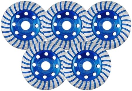 SALI 5PCS 7 Inch Concrete Grinding Wheels 43 Turbo Diamond Segments 5/8-11 Arbor Diamond Grinding Wheel Fit for Paint, Epoxy, Mastic, Coating Removal