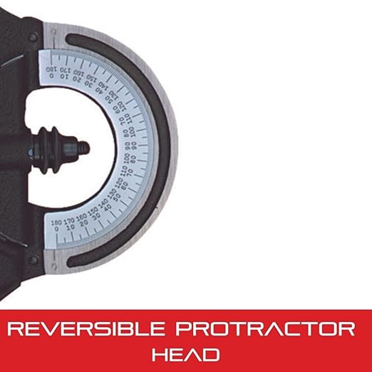 Starrett Protractor Head for Combination Squares, Combination Sets and Bevel Protractors - Reversible Head, Black Wrinkle Finish-Chrome on Turret - CPR-1224W