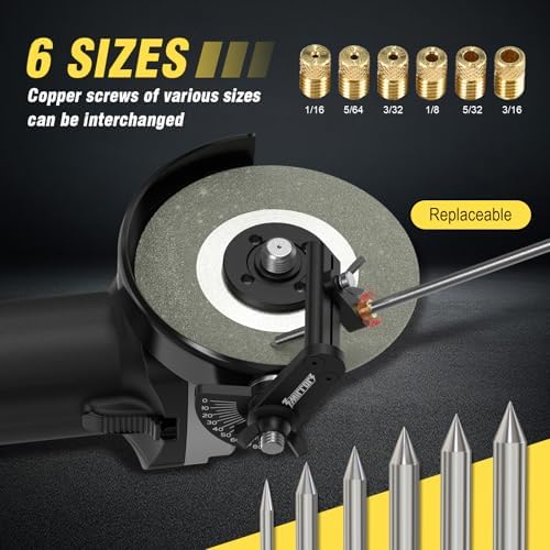 3mirrors 0°-90° Adjustable Tungsten Electrode Sharpener for 4.5" Grinder