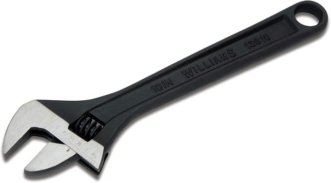 Williams JHW13610A Black Adjustable Wrench, 10-Inch